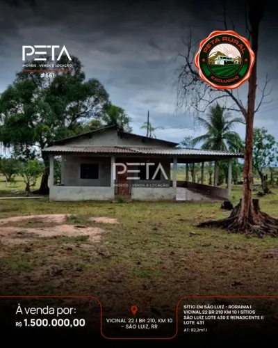 Sítio à Venda, Área Rural de Boa Vista - Boa Vista