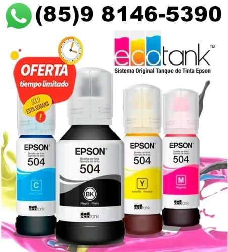 Tinta Epson 504 L4150 L4160 L4260 Fazemos Entregas e Aceitamos Cartões. Fale Conosco.