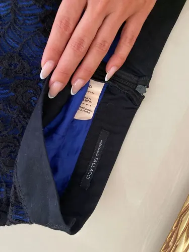 Saias da Fallacci renda secretária cintura alta feminina branca e preta