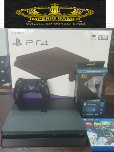PS4 Slim 1TB - 6 Meses Garantia - 12 x 145,00