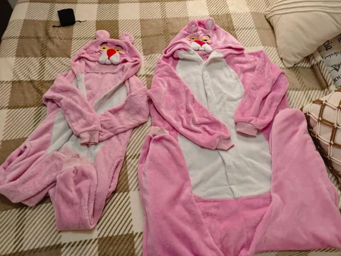 Pijama pantera cor de rosa tal mãe tal filha