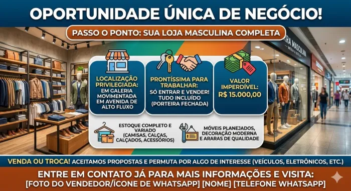 Loja de roupas masculina