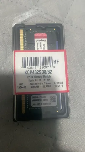 Memória RAM verde 32GB 1 Kingston - DDR4 - Notebook