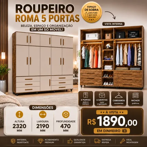 Guarda roupa casal NOVO