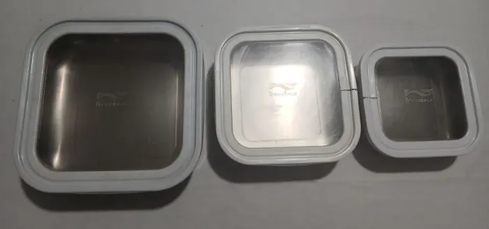KIT FREEZINOX ORIGINAL - 3 POTES EM AÇO INOX COM TAMPA | MODELO ANTIGO