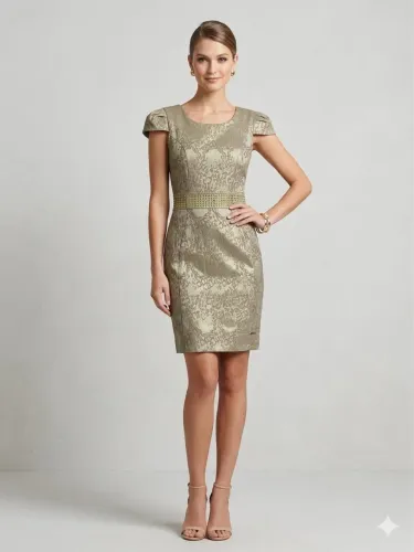 Vestido  de festa curto dourado luxo (tam. 38) - impecável 