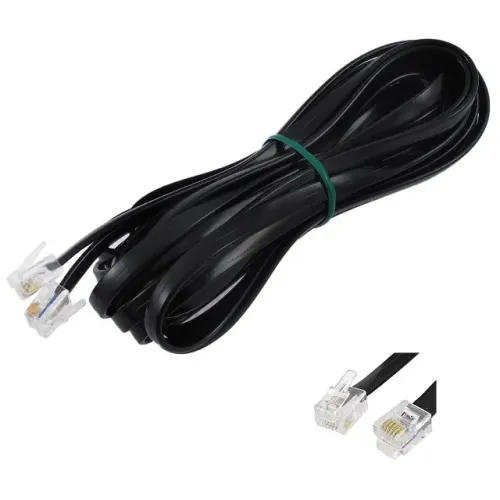 Cabo Fio de Telefone com RJ11 X RJ11 Preto 2 metros - Novo Lacrado