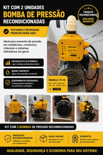Pressurizador d'água TEXIUS + Bomba Syllent 1/2 CV 220V