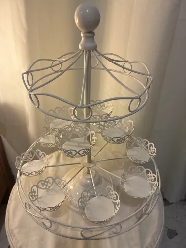Suporte de 2 camadas - 12 unidades de carrossel para cupcake