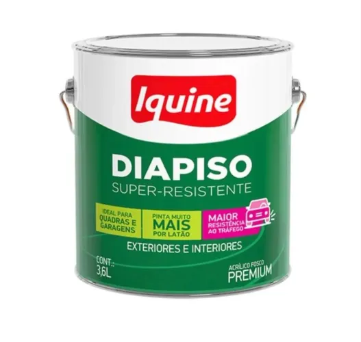 Tinta para Piso Acrílica Fosco Premium 3,6L - Vermelho - Delacryl Iquine