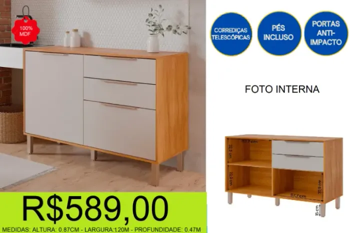 balcão - 1.20M  - 100% MDF - compre hoje e receba em até 72 horas