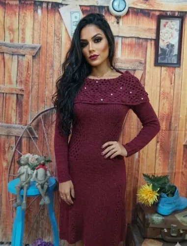 Vestido tricô mais modal:P/M