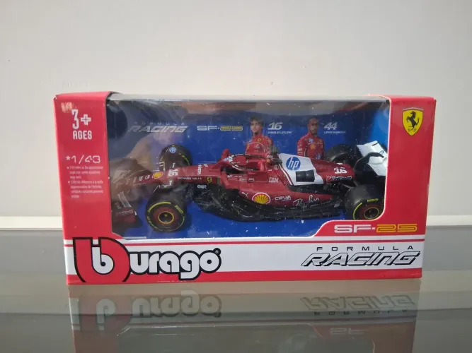 Miniatura F1 Bburago Ferrari SF-25 2025 #16 Charles Leclerc - Escala: 1/43