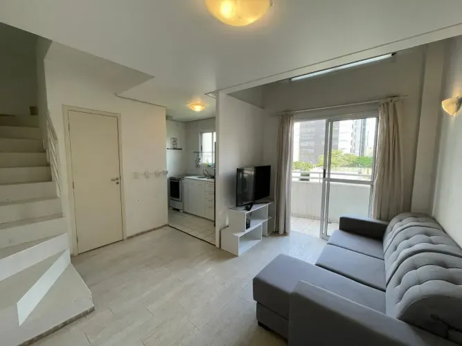 Apartamento duplex de 47 m² para aluguel 47 m² | 1 dorm suíte | varanda | lavabo | 1 vaga 