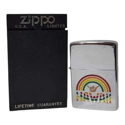 Isqueiro Zippo Vintage Temático Hawaii Anos 80 Polido 
