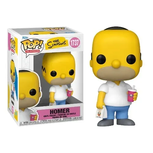 Funko Pop Television The Simpsons Homer Simpson with Krusty Burger #1737 (cx com detalhe)