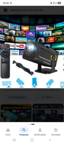 PROJETOR 4K ULTRA HD HY320 