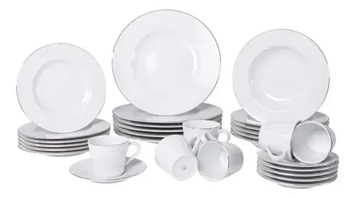 Aparelho de Jantar Tramontina Joana em Porcelana Decorada 30 Peças