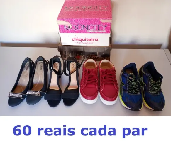 calçados - tênis, sapato, bota, sandália (troco por espelho ou ventilador)