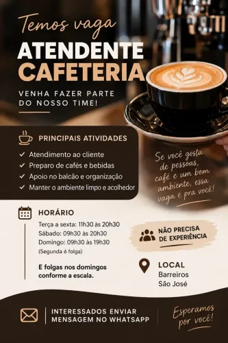 VAGA PARA ATENDENTE