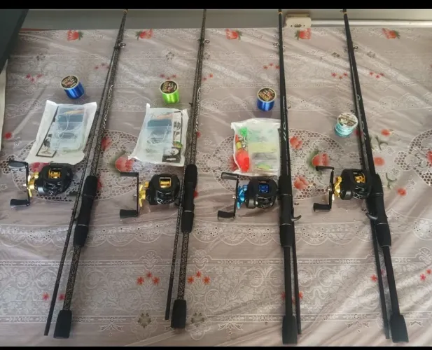 Kit pesca vara carretilha acessórios