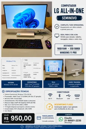 Vendo computador All-in-One LG
