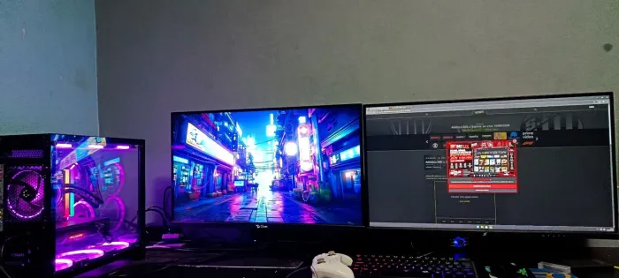 Setup Gamer Completo RX 6750 XT 12GB + i5 + 2 Monitores 27" 165Hz/180Hz + Controle GameSir