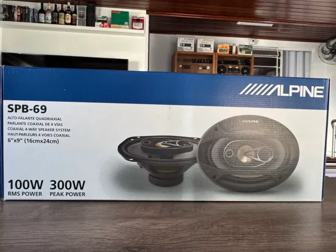 Alto falante 6/9? alpine 100rms 300w novo na caixa e na oferta só 450,00