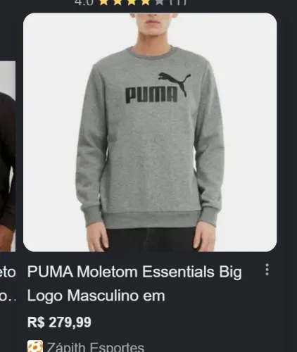 Moletom Puma Original Essentials Big Logo Fleece Masculino NOVO EGG