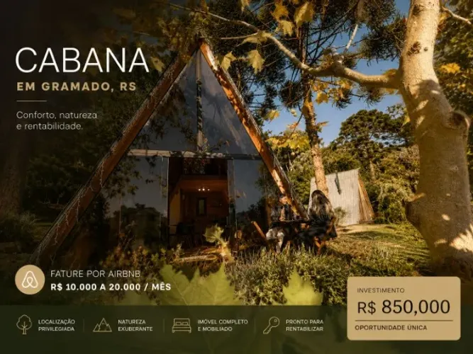 VENDO CABANA EM GRAMADO   FATURE DE R$ 10 MIL A R$ 20 MIL POR MÊS NO AIRBNB 