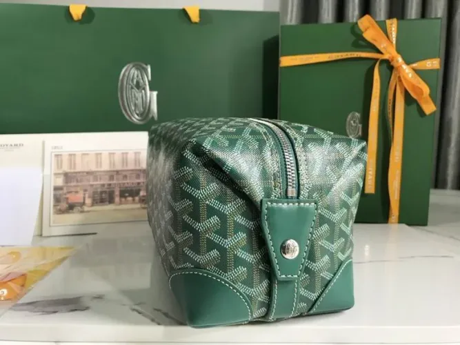 Necessaire estojo bolsa italiana goyard couro legítimo verde