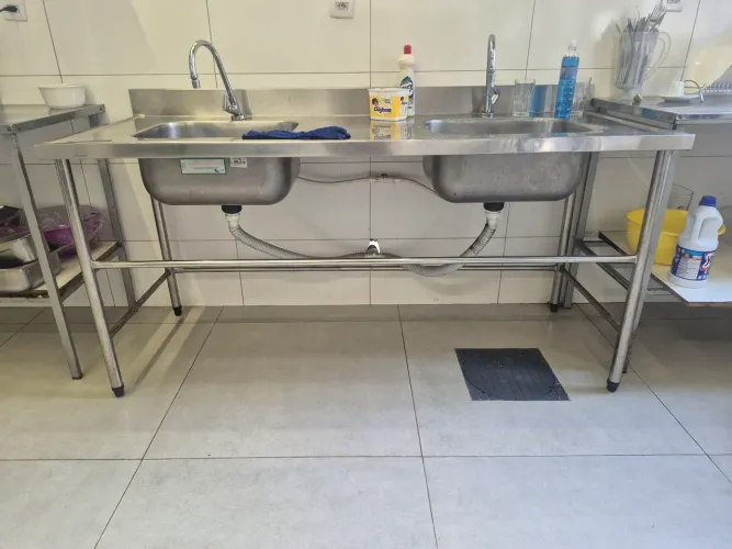 Pia inox 2 cubas