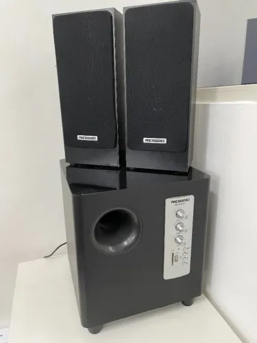 Caixa som/Subwoofer 4 em 1- 25W RMS - (funcões rádio FM, cartão SD, USB, auxiliar)