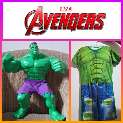 Hulk gigante com fantasia de brinde