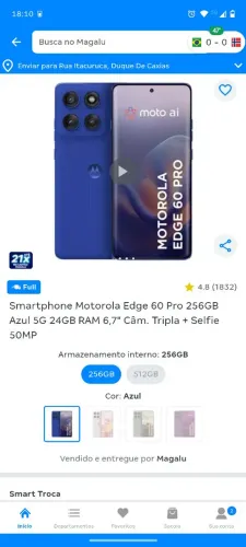 Motorola Edge 60 Pro 256GB | 24GB RAM | Azul | 5G