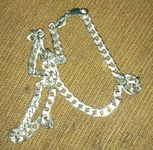 Cordão prata pura luxo