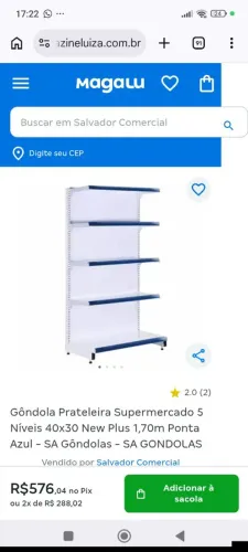 Gôndola expositora loja