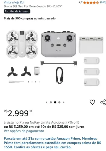 Drone dji neo ( Aceito troca)
