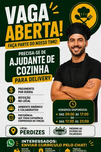 Ajudante de cozinha delivery