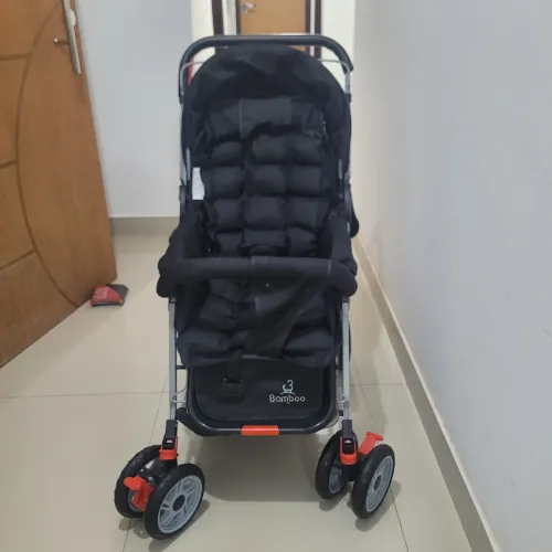 Carrinho de Bebê Bamboo Reversível com Mosquiteiro e Bolsa - Excelente Estado