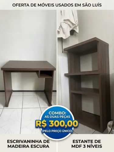 Escrivaninha e estante mdf