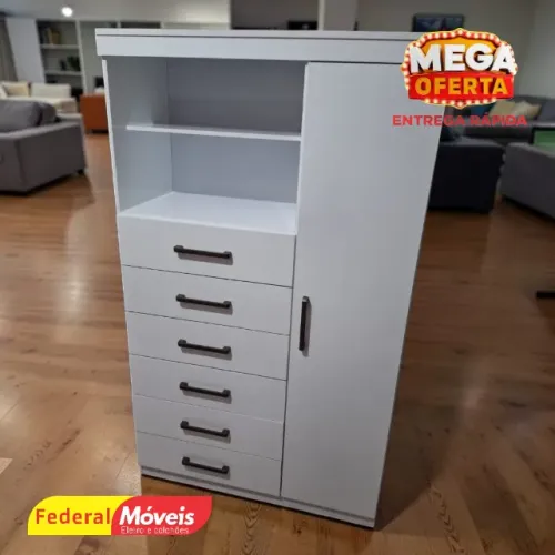 Cômoda Multiuso 6G 1P (sem pés) - Promoção Imperdível!
