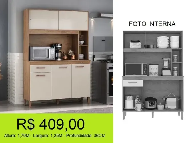 Armario de cozinha super prático - Parcelamos sem juros!!