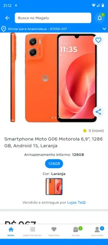Cell moto g06 128gb