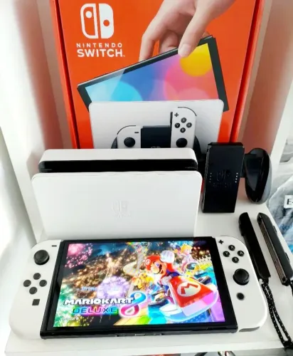 Nintendo Switch Oled Completo!! DESBLOQUEADO (ACEITO CARTÃO)