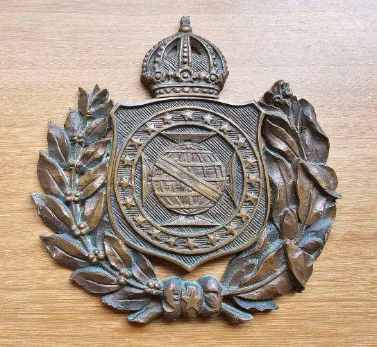 Brasão do Império do Brasil em Bronze, original da época ! Linda peça