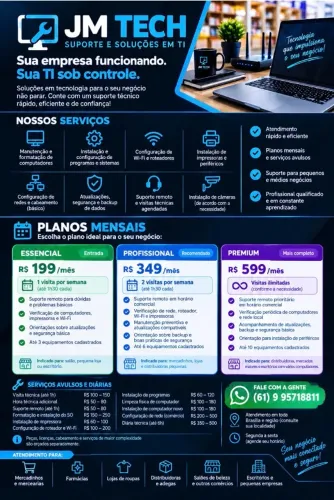 JM TECH - Suporte de TI para pequenas e grandes empresas