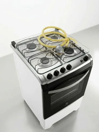 Fogão Electrolux 52GS 4 Bocas Mesa Vidro Silver Semi Novo Com Manual