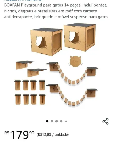 Kit gato(arranhador casinha, transporte, banheiro higiênico e playground