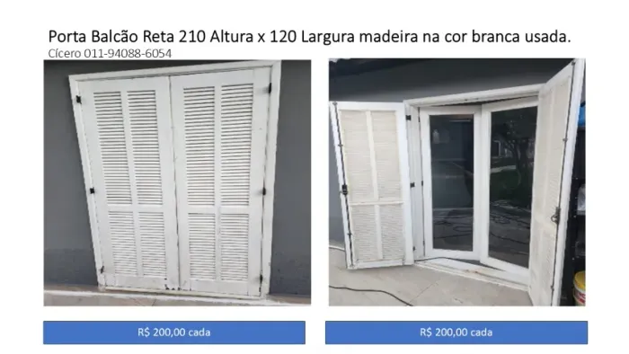 Lote de 5 portas de madeiras e vidros